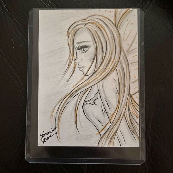 ACEO Original Art Beautiful Fairy Woman Profile by Lorraine’s Art 2018 - Picture 1 of 2